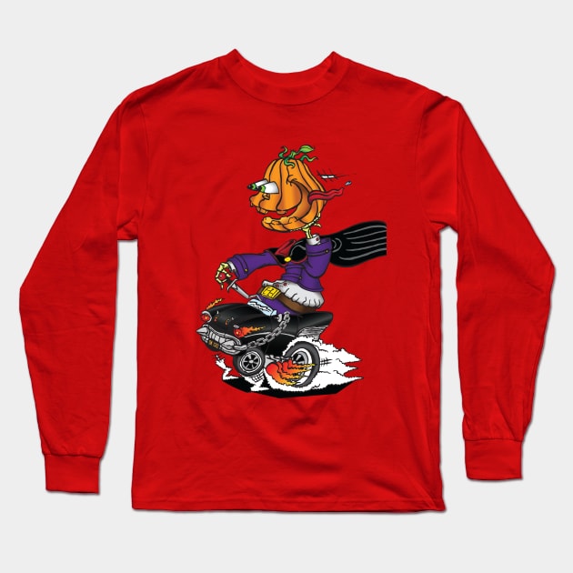 Headless Horseman Rat Fink Long Sleeve T-Shirt by buddysbane